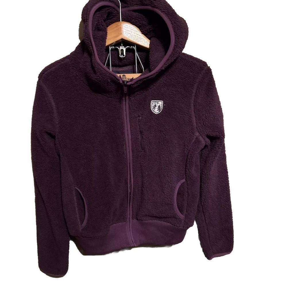 American Eagle Jacket Womens Medium Purple Full Zip Hoodie Deep Pile Adult SOFT